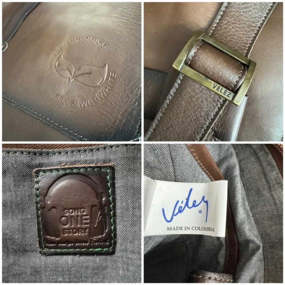 Velez chocolate-brown aged leather laptop bag Preppy‎ Dark Academia Ivy style